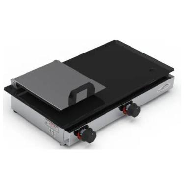 Imagem de Chapa De Lanches Sanduíches Hotdog 30X60 Inox Com Prensa - Fergold