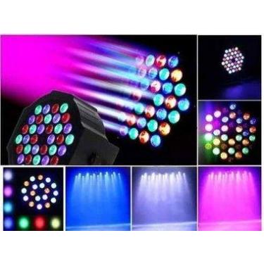Imagem de Canhão Luz PAR64 36 LED 1W RGBW DMX Refletor Iluminação Festa Balada D