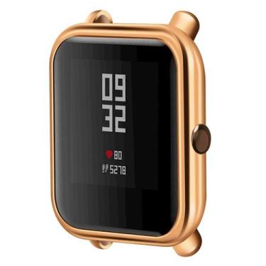 Imagem de Case Bumper Nsmart para proteção compatível com Amazfit Bip S, Rose go