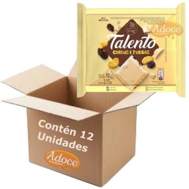 Imagem de Chocolate talento 12unx85g garoto, BRANCO COM CEREAIS