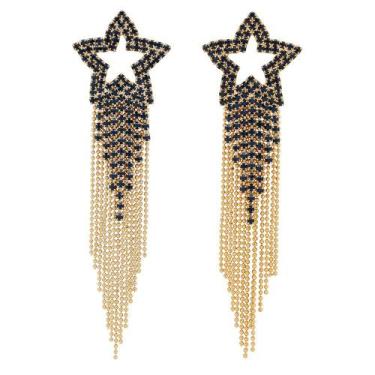 Imagem de Brinco Strass Franja Estrela BC2527 - Akasaki, Montana, Dourado
