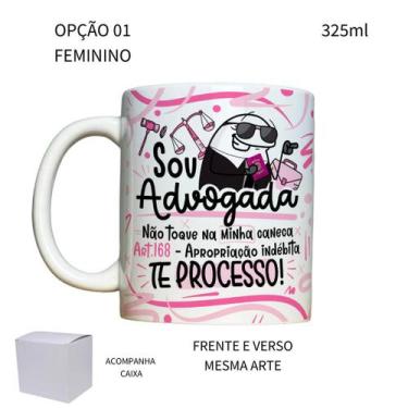 Imagem de Caneca 325ml Flork Advogado Advogada Advocacia - LARANJA E MIMOS