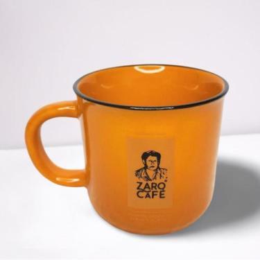 Imagem de Caneca Zaro Café Laranja com borda preta 200ml