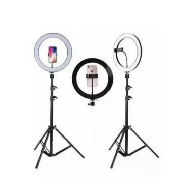 Imagem de Ring Light Completo Iluminador Portátil 26cm + Tripé 2m Top - Selfie P