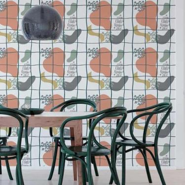 Imagem de Papel De Parede Adesivo Abstrato Grade N05056 0,58X3,00M - Adesivo BR