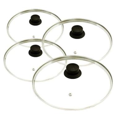 Imagem de Jogo Tampas De Vidro Avulsas Para Panelas 16 22 24 E 28 Cm - OkayShop