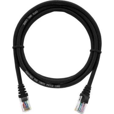 Imagem de Cabo De Rede 3 Metros Patch Cord Cat6 UTP 100% Cobre Preto - CABOS PAT