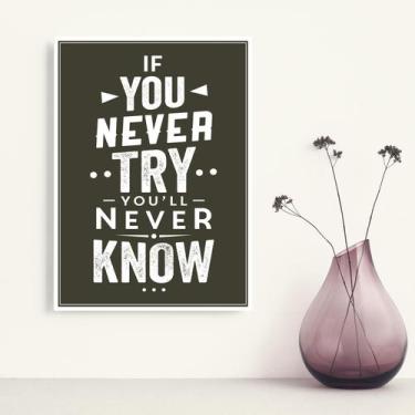 Imagem de Placa Decorativa MDF Frase Never Know 30x40 - Quartinhos