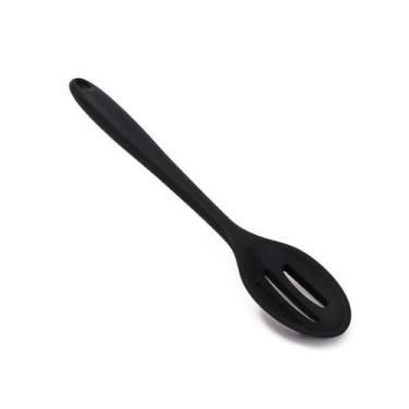 Imagem de Utensílios de Cozinha Silicone Maciço Colheres Espátula MEK, Preto, Co