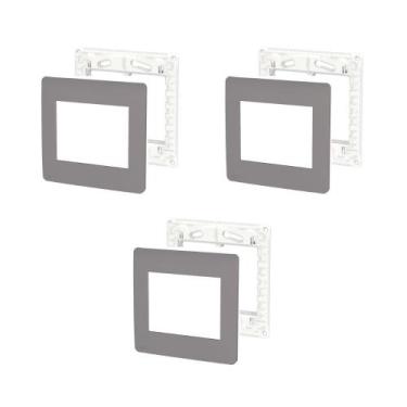 Imagem de Kit 3 Placas 4X4 6 Mód S730203224 Axis Grey Orion Schneider
