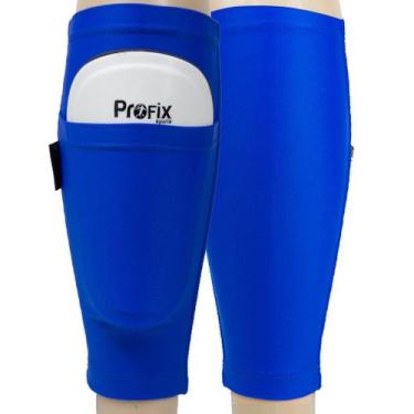Imagem de Porta Caneleira Azul para Futebol Profix Sports,  M - de 27 cm até 33 