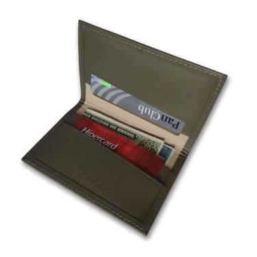 Imagem de Carteira Super Slim Couro 11-R Raffai Couros, Verde oliva