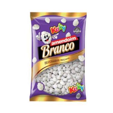 Imagem de Amendoim Confeitado Branco Sabor Coco 400g Crocante Doce - Kuky