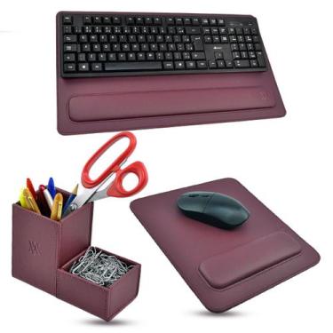 Imagem de Kit Organizador De Mesa Escritório - Office Designer Od1685, Vinho