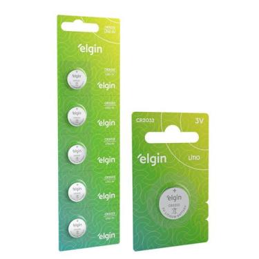 Imagem de Bateria Pilha Lítio CR2032 Moeda Elgin Balança Digital Blister Cartela