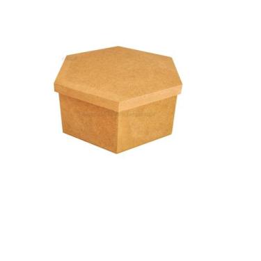 Imagem de Caixa Sextavada Tampa Sapato 20x11 Mdf Madeira - ATACADÃO DO ARTESANAT