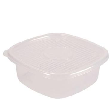 Imagem de Pote de plástico Pop quadrado 1 litro incolor Plasutil ref.5771