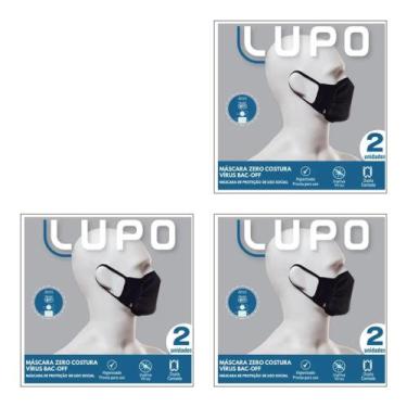 Imagem de Kit com 6 máscaras Preta Lupo 36004-001, Preto, Único