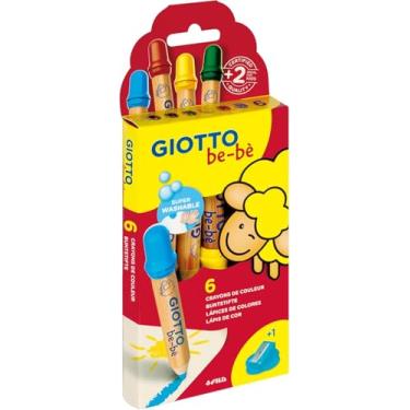 Imagem de GIOTTO BEBE Lápis de Cor Jumbo Estojo com 6 Cores + 1 Apontador, Aquarelável