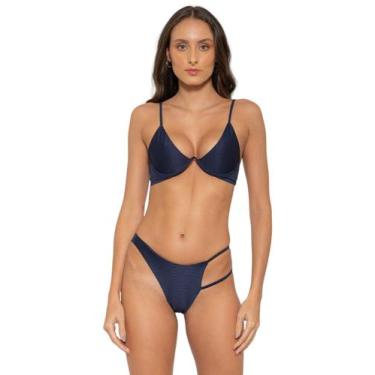 Imagem de Biquíni Feminino Aro Invertido Sem Bojo Calcinha Fio Duplo e Tira Late