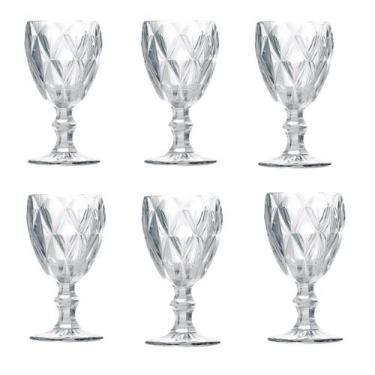 Imagem de Jogo Taças Transparentes 6 Unidades Cristal Suco Agua Vidro Elegante D