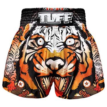 Imagem de Tuff Sport Shorts de boxe Muay Thai Tigre Kick Artes Marciais Treinamento Academia, Tigre laranja, XGG
