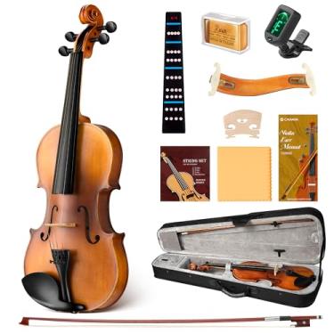 Imagem de CAHAYA Violino 4/4 tamanho completo - Kit de violino para iniciantes para estudantes, crianças, adultos, violino de madeira maciça com estojo rígido para violino e descanso de ombro de madeira