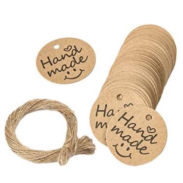 Imagem de dailymall Pacote com 100 etiquetas de chá de bebê de 30 mm para lembrancinhas de festa, etiquetas redondas de presente de papel para casamento, aniversário, festa de Natal