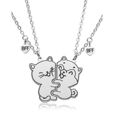 Imagem de Yooborn Best Friend Jewelry BFF 2 colares para presente combinando amizade para 2 adolescentes meninos meninas BFF Sister., Small, Aço inoxidável, Sem Pedra Preciosa