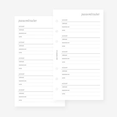 Imagem de Refil de agenda de inserção de agenda pessoal com senha rastreada para Filofax Personal, agendas de 6 anéis tamanho LV mm, 9 x 16,75 cm