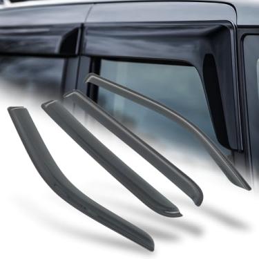 Imagem de M-AUTO Viseiras de janela protetores de chuva/sol compatíveis com 19-23 Ram 1500 Crew Cab, defletores de janela de carro com fita adesiva, 4 peças