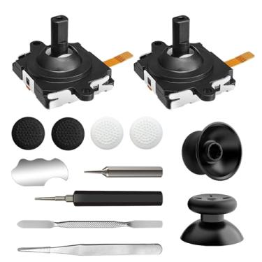 Imagem de Kit de substituição de joystick para controle Oculus Quest 2, kit de reparo para controle Me-ta Quest 3, inclui 2 joysticks, chave de fenda T5, pinça, ferramenta de aperto, 4 manípulos de polegar