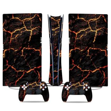 Imagem de Capa de decalque adesivo de vinil para PS5 Pro edição digital, console de rachaduras e controles