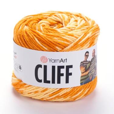 Imagem de YarnArt Fio acrílico de lã de mármore Cliff – 80% acrílico, 20% lã, tricô crochê para artesanato – suéter, cachecol, fio de xale, fio de outono inverno peso médio (4), 1 novelo (8303)