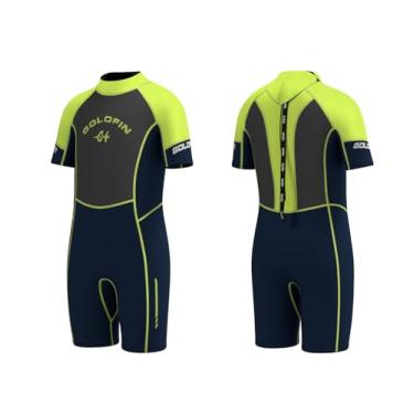 Imagem de Goldfin Roupa de mergulho infantil, roupas de mergulho curtas de 3 mm para meninos e meninas, roupas de neoprene para manter aquecido em água fria, surfe, natação, snorkeling, mergulho