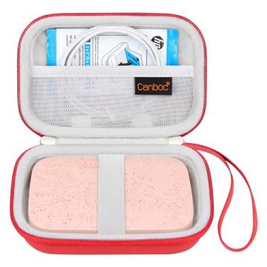 Imagem de Canboc Estojo de transporte para impressora fotográfica portátil HP Sprocket 2x3, impressora fotográfica móvel sem fio Kodak Step, impressora fotográfica Lifeprint 2x3, bolsa de malha para papel fotográfico e cabo, vermelho