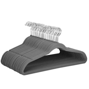 Imagem de Cabide de Veludo Cor Cinza Adulto 50 Unidades Marca FUKUYAMA