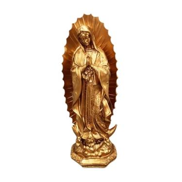 Imagem de XLWLLNJ Estátua da Bem-Aventurada Maria Nossa Senhora de Fátima Figura Coleção de presentes Estatueta elegante Acessório para casa para prateleira Mesa de, Style B
