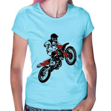Imagem de Baby Look Motocross Jump Vermelha - Foca na Moda, Azul bebê, P
