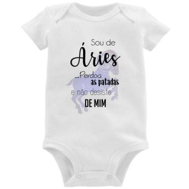 Imagem de Body Bebê Sou de Áries - Foca na Moda, Branco, GG