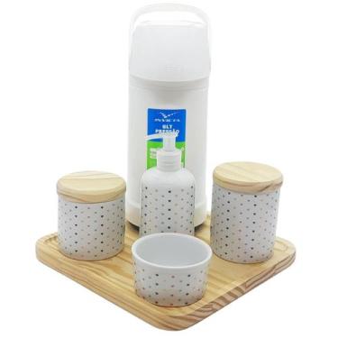 Imagem de Kit higiene Poá 6 pçs - Molh. Poá - Garrafa 500ml - Pinus - Antilope D