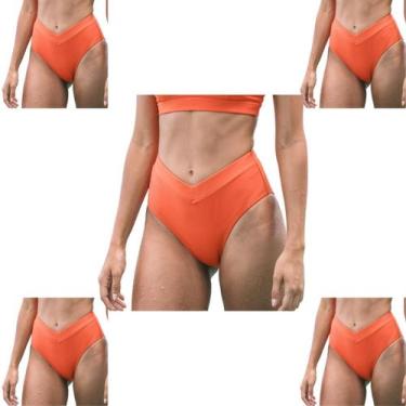 Imagem de Biquini Feminino Fio Dental Cintura Alta Asa Delta Top Verão Efeito Li