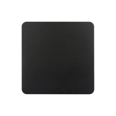 Imagem de FENICE Mouse pad de couro PU antiderrapante textura macia decorativa seixo redondo hexágono formato quadrado impermeável fácil limpeza (quadrado preto)