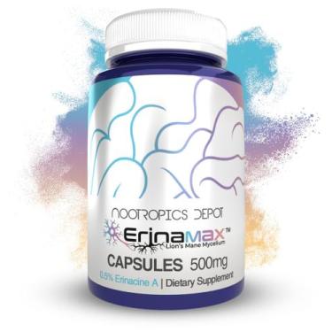 Imagem de Suplemento Nootrópico Erinamax Lion's Mane 500mg - 120 Cápsulas