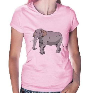 Imagem de Baby Look Elefante Ilustração - Foca na Moda, Rosa bebê, GG