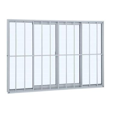 Imagem de Janela de Correr Grade Classic em Alumínio 100 x 150 x 6,54 cm 4 Folha