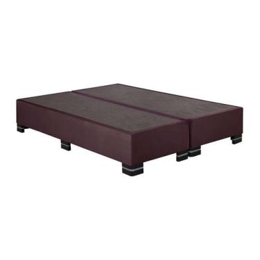 Imagem de Base Cama Box Queen Sommier Suede Vinho - Kappesberg