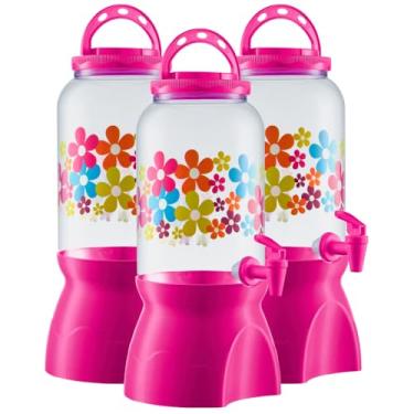 Imagem de 3 Suqueira com Suporte e Torneira 3,6L Decorada Dispenser Multiuso (Margarida)
