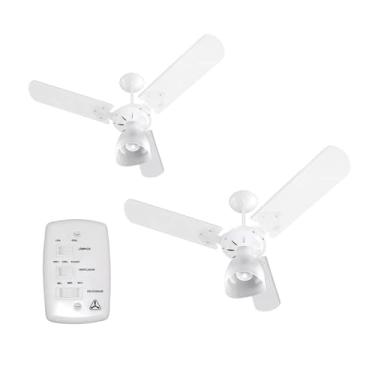 Imagem de Kit 02 Ventilador de Teto Inverter New Maxi Ventura 110V Branco 3 Pás