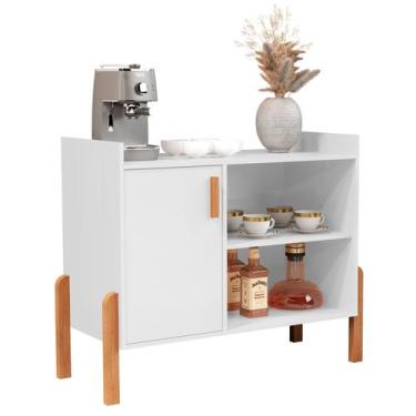 Imagem de Aparador Buffet Balcão Cantinho do Café Pés Madeira Nichos Luxor - DEC